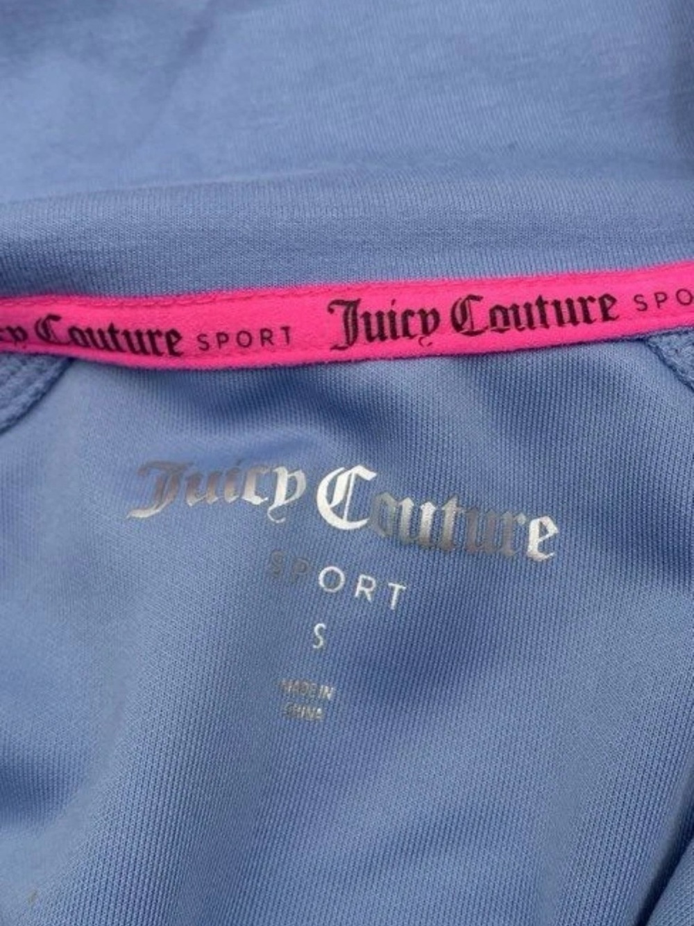 Juicy Couture Casual Zip-Neck Wide-Leg Joggers Set in Dusty Blue - Picture 4 of 16